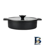 نمای کناری سرویس قابلمه و تابه چدن گرانیت ۸ پارچه ای ام بی مدل کلاسیک پروفایل و ساختار