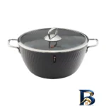 نمای کناری سرویس قابلمه و تابه گرانیت ۱۰ پارچه ام جی اس مدل ماینز پروفایل و ساختار