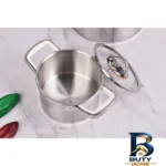 نمای کناری سرویس قابلمه و تابه استیل ۸ پارچه کروپ ست کد 5001 پروفایل و ساختار