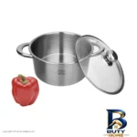نمای کناری قابلمه پارس استیل با کفه سه لایه و در سوپاپ دار پروفایل و ساختار