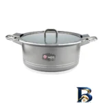 نمای کناری سرویس قابلمه و تابه گرانیت ۲۵ پارچه ام جی اس مدل B کد GB۲۵۱۴ اصل پروفایل و ساختار