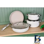 نمای کناری سرویس قابلمه و تابه گرانیت ۷ پارچه کرکماز مدل 2-2619 پروفایل و ساختار