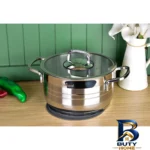 نمای کناری سرویس تابه و قابلمه استیل 8 پارچه یونیک کد 9980 پروفایل و ساختار