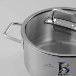 نمای جلو سرویس قابلمه استیل ۸ پارچه جامبو مدل Modena طراحی و جزئیات کلیدی