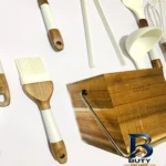 نمای جلو سرویس کفگیر و ملاقه ۱۰ پارچه آرو مدل TR-۶۲۲۲ اصل طراحی و جزئیات کلیدی