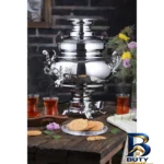 نمای جلو سماور برقی عالی نسب مدل Sarina با ظرفیت 5.5 لیتر برچسب کیسه و وزن