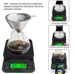 نمای جلو ترازو دیجیتال آشپزخانه مدل Bono coffee time طراحی و جزئیات کلیدی