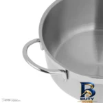 نمای جلو قابلمه استیل تکنو مدل فلورانس با کفه دو جداره طراحی و جزئیات کلیدی