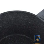 نمای جلو قابلمه گرانیتی دو رو لیدوما مدل LEO با دسته باکالیت طراحی و جزئیات کلیدی