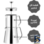 نمای جلو ست قوری و کتری کرکماز مدل Aqua طراحی و جزئیات کلیدی