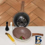 نمای جلو تابه ووک اویز مدل سوینگ با روکش گرانیتی طراحی و جزئیات کلیدی