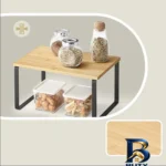 نمای جلو نظم دهنده کابینت لازا مدل KT-SH-۰۲-WD بسته ۲ عددی اصل طراحی و جزئیات کلیدی