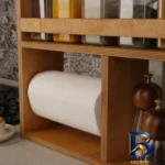 نمای جلو استند جاادویه ای چوبی مدل 001 طراحی و جزئیات کلیدی