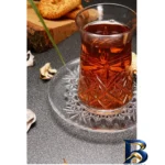 نمای جلو ست نعلبکی و استکان ۱۲ پارچه پاشاباغچه مدل تایملس کد 96991 طراحی و جزئیات کلیدی