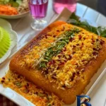 نمای جلو قالب کیک گرانیتی مدل مستطیل به گز طراحی و جزئیات کلیدی