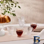 نمای جلو سرویس چای خوری ۶ پارچه کاراجا مدل Seda برای ۶ نفره طراحی و جزئیات کلیدی