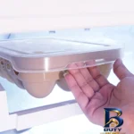 نمای جلو ظرف نگهدارنده تخم مرغ مدل ۱۵ خانه بسته ۲ عددی طراحی و جزئیات کلیدی