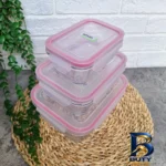 نمای جلو ظرف نگهدارنده لیمون مدل شیشه ای کد HS۱۸۰۶ مجموعه سه عددی اصل طراحی و جزئیات کلیدی