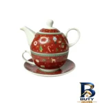 نمای جلو سرویس چای خوری ۳ پارچه مناسب برای ۱ نفر مدل کریسمس کد KIT-۱۱۸۶ اصل طراحی و جزئیات کلیدی