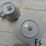 نمای جلو ست فنجان و نعلبکی ۱۲ پارچه پارس چینی مدل 603 طراحی و جزئیات کلیدی