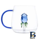 نمای جلو لیوان مدل گلدار بروسیلیکات کد 1369n 2666 بسته دو عددی طراحی و جزئیات کلیدی
