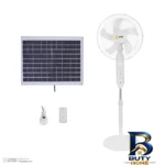 نمای جلو پنکه ایستاده 25 وات اسپاد مدل SOLAR_FAN با پنل خورشیدی طراحی و جزئیات کلیدی