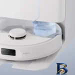 نمای جلو جارو رباتیک روبوراک مدل Qrevo MaxV Ultra با سیستم تخلیه و شارژ مجدد چیدمان صفحه و نشانگرها