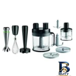 نمای جلو گوشت کوب برقی چندکاره 1000 وات براون مدل MQ 9187XLI طراحی و جزئیات کلیدی
