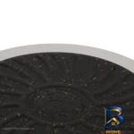 نمای جلو قابلمه اویز گرانیتی با در شیشه و دسته باکالیت طراحی و جزئیات کلیدی