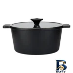 نمای جلو سرویس قابلمه و تابه چدن گرانیت ۸ پارچه ای ام بی مدل کلاسیک طراحی و جزئیات کلیدی