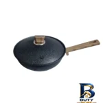 نمای جلو سرویس قابلمه و تابه گرانیتی ۱۸ پارچه بالنتین مدل لبخند طراحی و جزئیات کلیدی