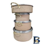 نمای جلو سرویس قابلمه و تابه گرانیتی ۷ پارچه فرموک طرح ایفل طراحی و جزئیات کلیدی