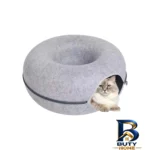 نمای بسته بندی جای خواب و تونل گربه مدل Donut با طراحی زیبا برچسب و بسته بندی