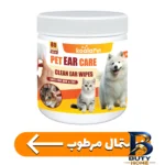 نمای کناری دستمال مرطوب و سواب سگ گربه مخصوص گوش اطراف چشم کوالاپت مدل Koala۰۱ بسته چهار عددی اصل پروفایل و ساختار