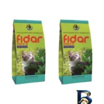 نمای بسته بندی غذای خشک گربه بالغ فیدار پاتیرا طعم مرغ وزن 10 کیلوگرم بسته 2 عددی برچسب و بسته بندی