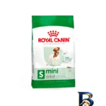 نمای بسته بندی غذای خشک سگ بالغ نژاد کوچک رویال کنین مدل Mini Adult با وزن 2 کیلوگرم برچسب و بسته بندی
