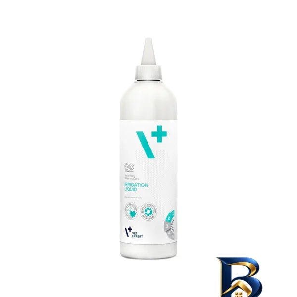 نمای بسته بندی محلول شست وشوی زخم سگ و گربه وت اکسپرت مدل Wounds Care Irrigation Liquid 250 میلی لیتر برچسب و بسته بندی