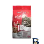 نمای بسته بندی غذای خشک گربه بالغ بوی کت با طعم مرغ مدل Poultry Sterilised وزن 5 کیلوگرم برچسب و بسته بندی
