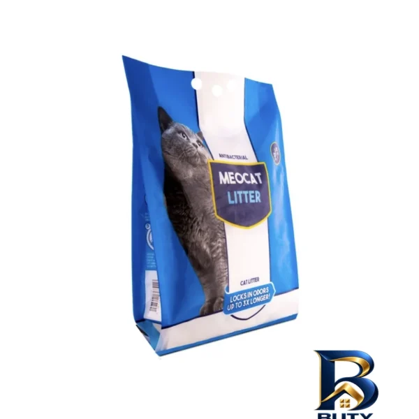 نمای بسته بندی خاک بستر گربه میوکت مدل Super Clump Granule با وزن 10 کیلوگرم برچسب و بسته بندی
