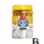نمای بسته بندی بستنی گربه ونپی مدل Creamy Treat Pack طعم مرغ وزن ۱۴ گرم بسته ۴۰ عددی برچسب و بسته بندی