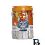 نمای بسته بندی تشویقی گربه ونپی مدل Creamy Treat Pack طعم میکس مرغ وزن ۱۴ گرم بسته ۴۰ عددی برچسب و بسته بندی