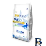 نمای بسته بندی غذای خشک گربه بالغ مونژه مدل Monge Urinary Oxalate برای درمان سنگ کلیه وزن 400 گرم برچسب و بسته بندی