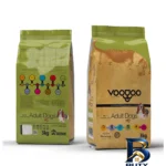 نمای بسته بندی غذای خشک سگ وودوو مدل ادالت Mini & Small وزن 3 کیلوگرم برچسب و بسته بندی