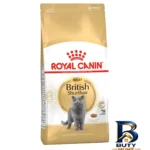 نمای بسته بندی غذای خشک گربه رویال کنین مدل british shorthair بزرگسال وزن 4000 گرم برچسب و بسته بندی