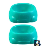 نمای بسته بندی ظرف آب و غذای گربه سگ شهرپت مدل Cyan بسته 2 عددی برچسب و بسته بندی