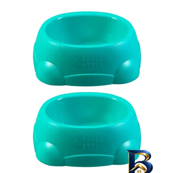 نمای بسته بندی ظرف آب و غذای گربه سگ شهرپت مدل Cyan بسته 2 عددی برچسب و بسته بندی