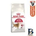 نمای بسته بندی غذای خشک گربه رویال کنین مدل کنترل وزن Regular Fit 32 با 10 کیلوگرم مهر کیسه و مواد
