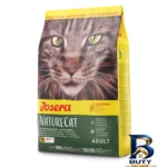 نمای جزئیات غذای خشک گربه جوسرا مدل NatureCat مناسب مجاری ادراری وزن 10 کیلوگرم پرداخت و جزئیات مواد