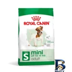 نمای جزئیات غذای خشک سگ بالغ نژاد کوچک رویال کنین مدل Mini Adult با وزن 2 کیلوگرم پرداخت و جزئیات مواد