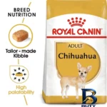 نمای بسته بندی غذای خشک رویال کنین مدل Chihuahua Adult وزن ۱.۵ کیلوگرم مهر کیسه و مواد